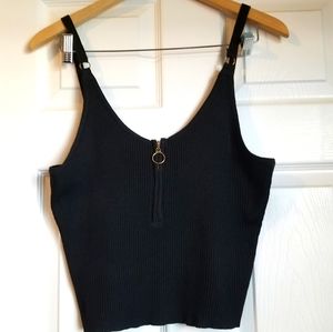 Zipper Crop Tank Top